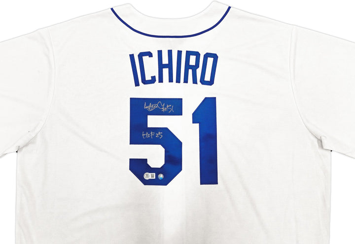 Mariners Ichiro Suzuki Auto White Nike Cooperstown Collect Jersey 2X HOF 25 BAS