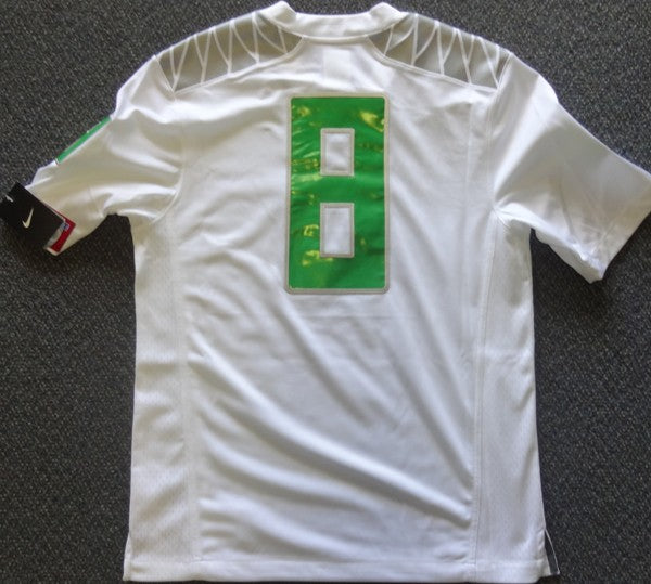 Oregon Ducks Marcus Mariota Signed White Nike Jersey Size M MM Holo