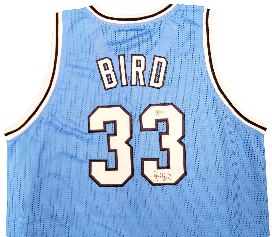 Indiana State Sycamores Larry Bird Autographed Signed Baby Blue Jersey Beckett
