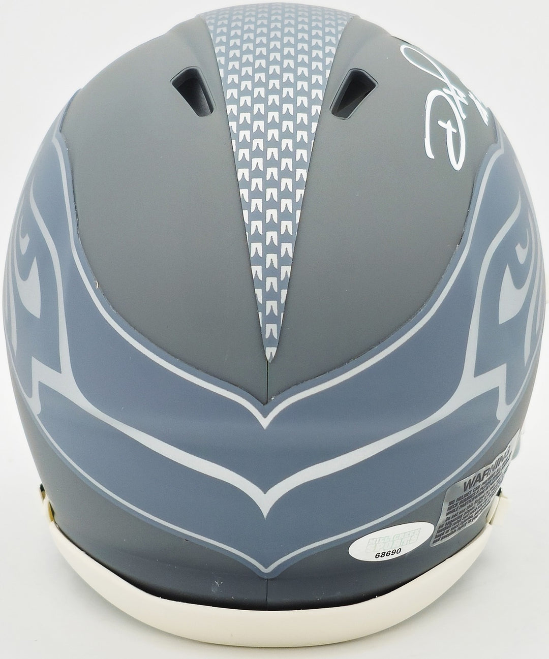 Devon Witherspoon Auto Seahawks Slate Silver Speed Replica Mini Helmet MCS Holo