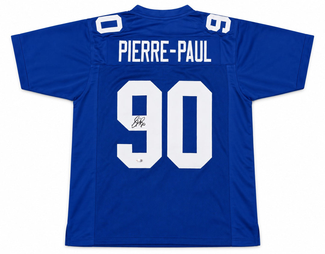 Jason Pierre-Paul Signed Giants Blue Custom Jersey XL JSA Witness