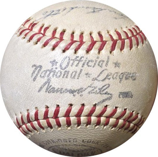 Stan Musial & Lou Burdette Signed 1963  Warren Giles N.L Baseball Cardinals COA