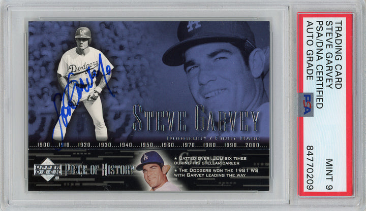 2002 Upper Deck Steve Garvey Signed COA PSA 9 Los Angeles Dodgers Slabbed Auto