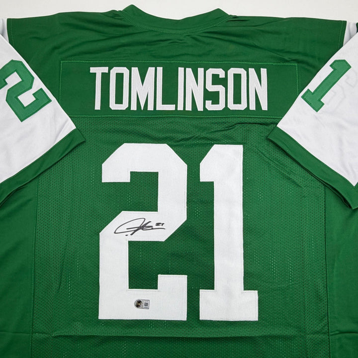 Autographed/Signed LaDainian Tomlinson New York Green Jersey Beckett COA