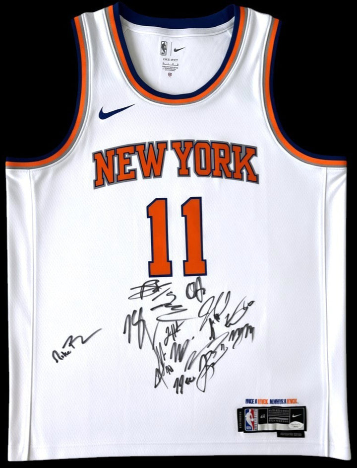 2026 NEW YORK KNICKS TEAM SIGNED AUTOGRAPHED BASKETBALL JERSEY BRUNSON HART JSA