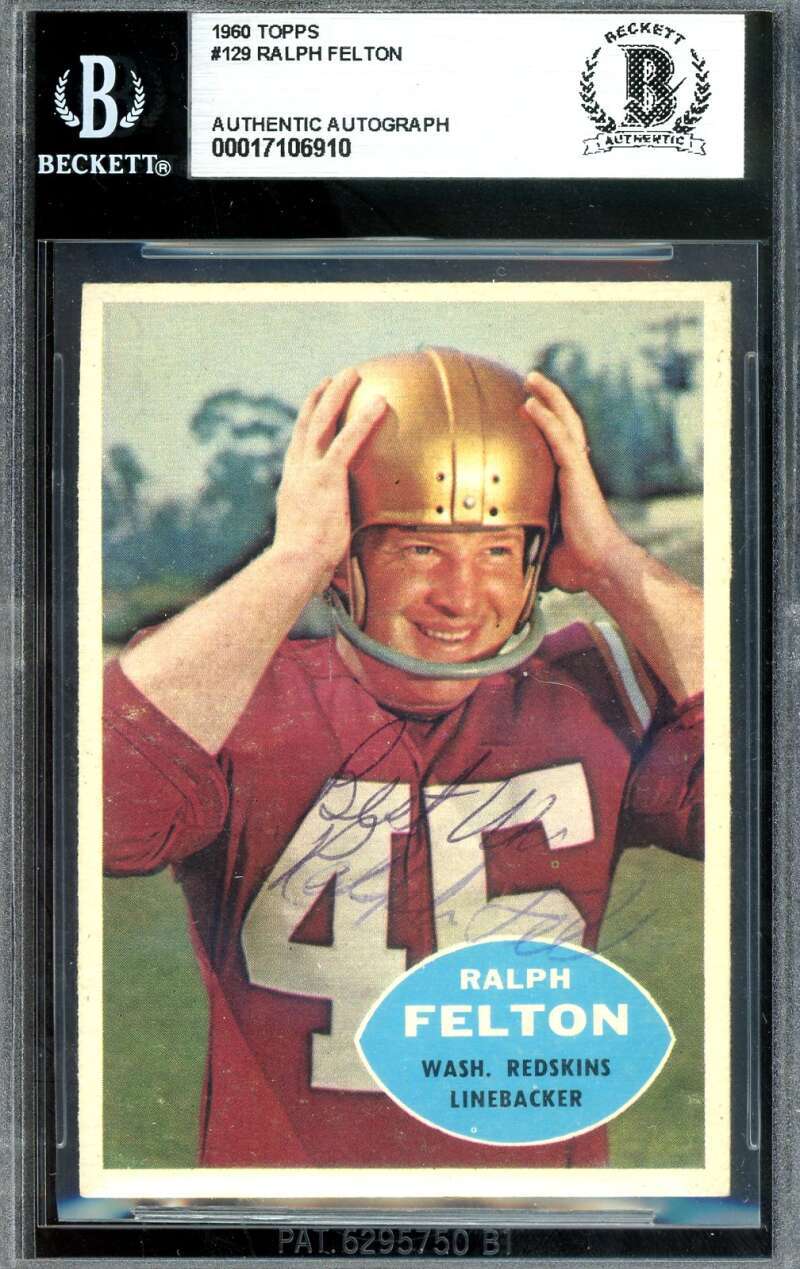 Ralph Felton Beckett BAS Signed 1960 Topps Rookie Autograph