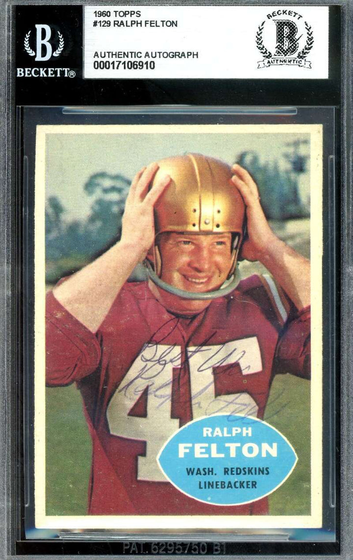 Ralph Felton Beckett BAS Signed 1960 Topps Rookie Autograph