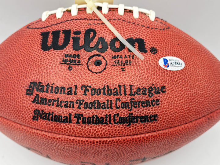 Johnny Unitas Signed Official NFL Leather Football Colts Beckett #A75841