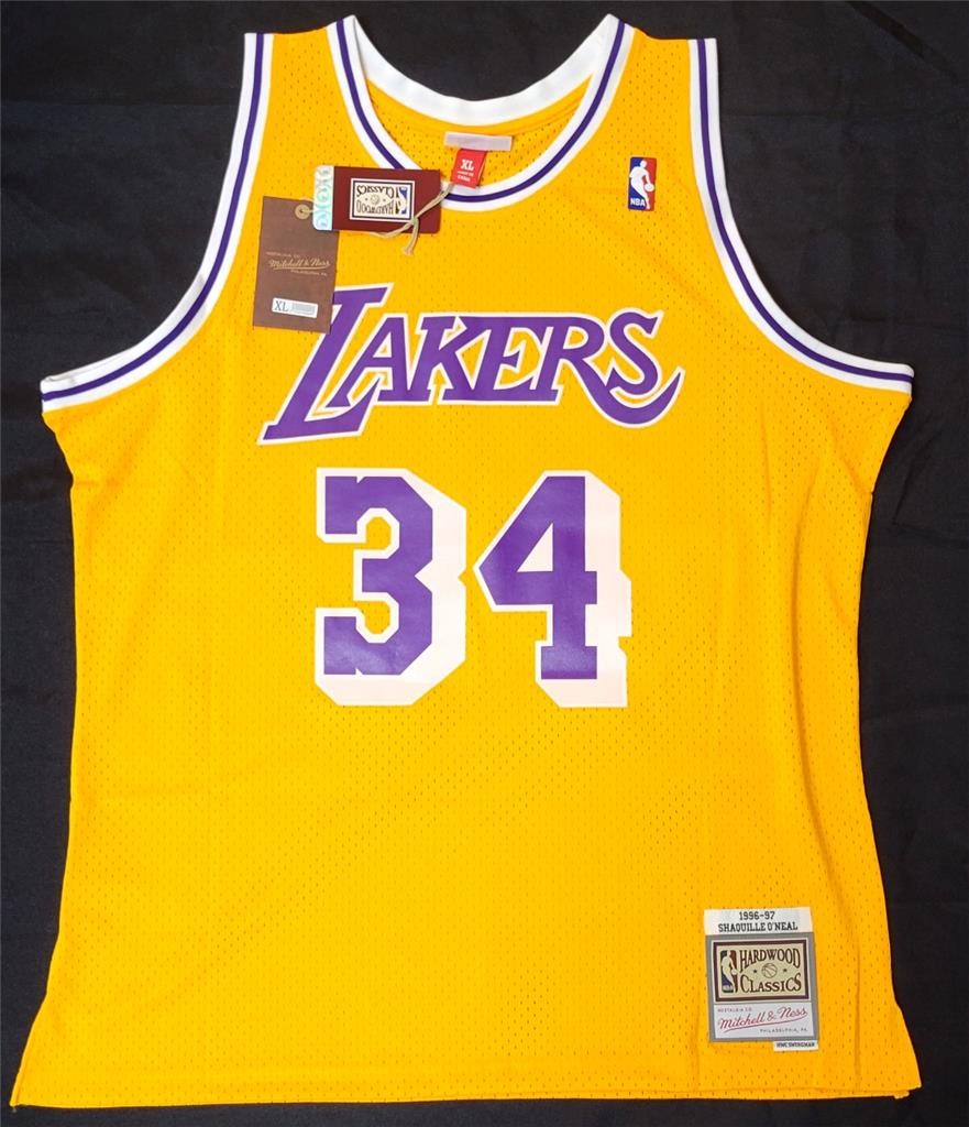Shaquille O'Neal Shaq signed Mitchell & Ness 1996-97 Lakers Jersey autograph PSA