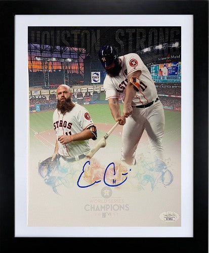 Evan Gattis signed Houston Astros 2017 World Series Champ 16x20 Photo Framed-JSA