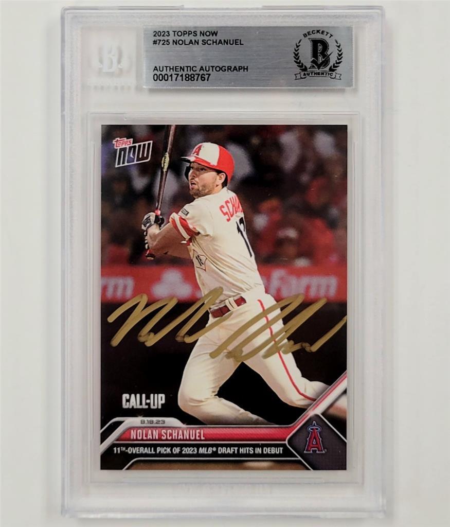 Nolan Schanuel 2023 Topps Now Rookie Call Up Debut signed RC card auto ~ BAS
