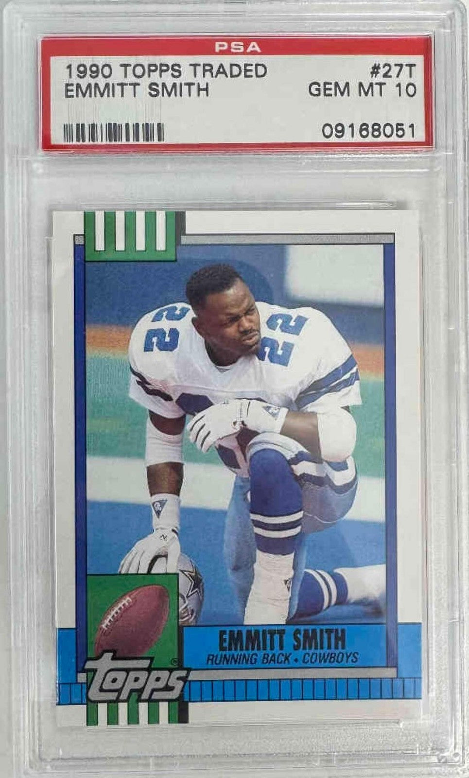 Graded 1990 Topps Traded Emmitt Smith #27T Rookie RC Card PSA 10 Gem Mint