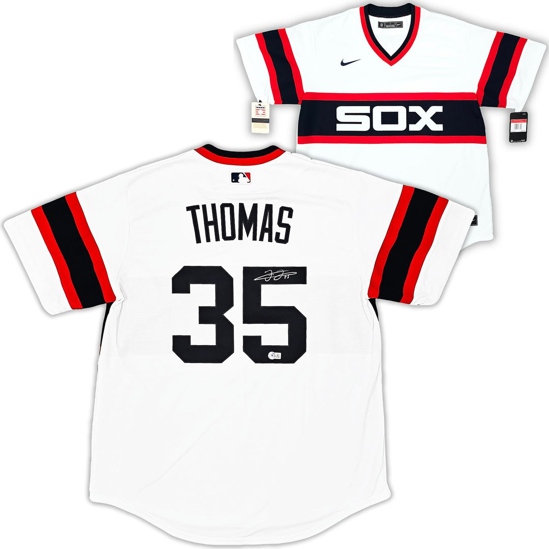Chicago White Sox Frank Thomas Auto Signed White Nike Jersey Size L Beckett Wit