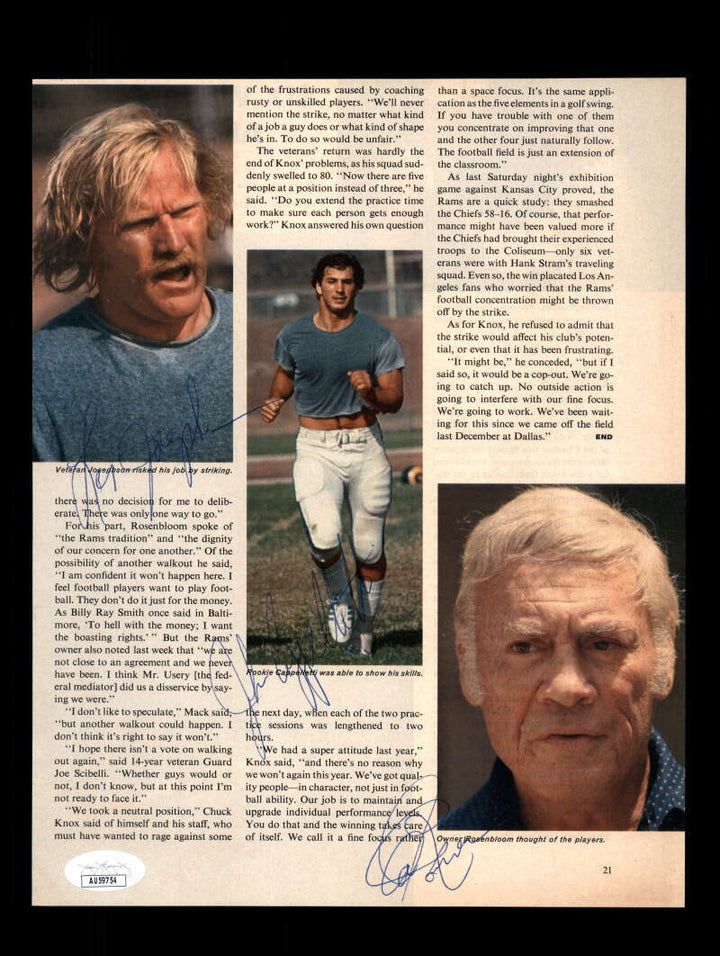 John Cappelletti Les Josephson Carrol Rosenbloom JSA Autograph 8x10 Signed Photo