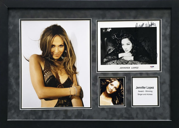 Jennifer Lopez Signed Framed 8x10 Photo Collage "Best Wishes" PSA/DNA #X78237