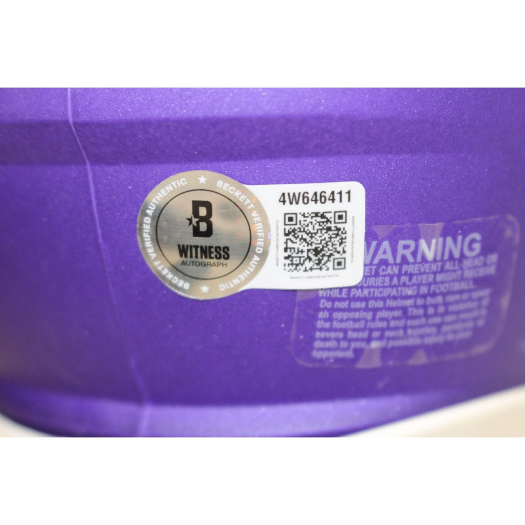 Justin Jefferson Autographed Minnesota Vikings Mini Helmet Beckett Witness 56174