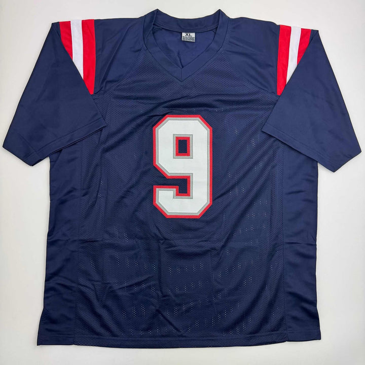 Autographed/Signed Kayshon Boutte New England Blue Jersey Beckett BAS COA