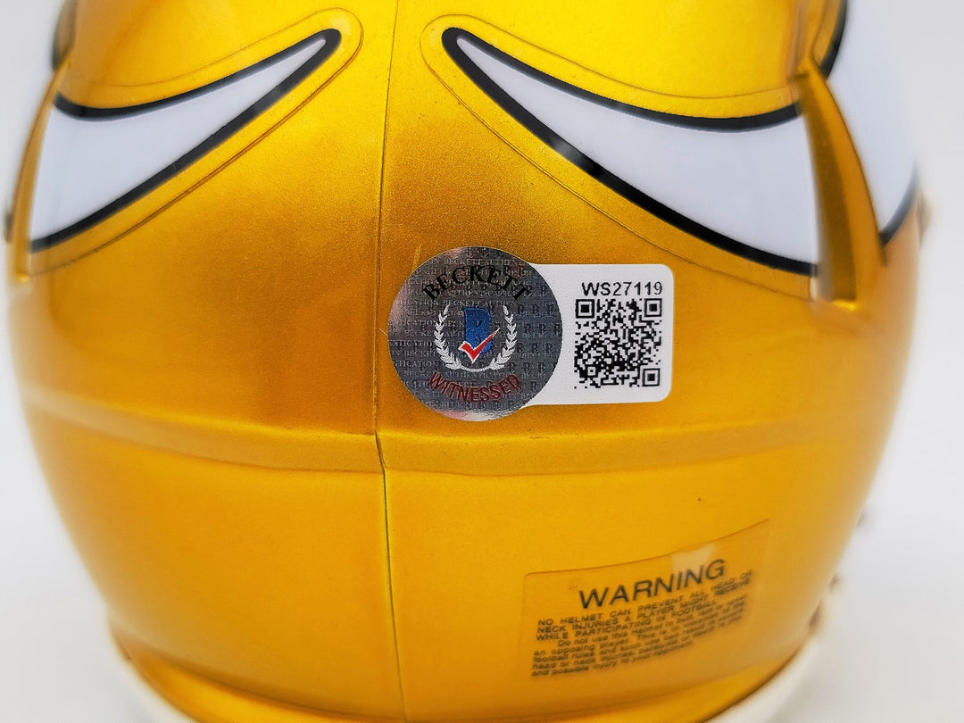 Herschel Walker Signed Minnesota Vikings Flash Yellow Speed Mini Helmet Beckett