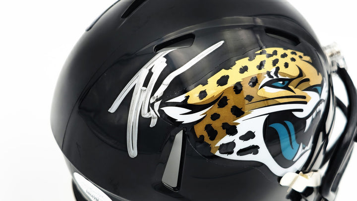 Travis Etienne Signed Jacksonville Jaguars Black Speed Mini Helmet JSA