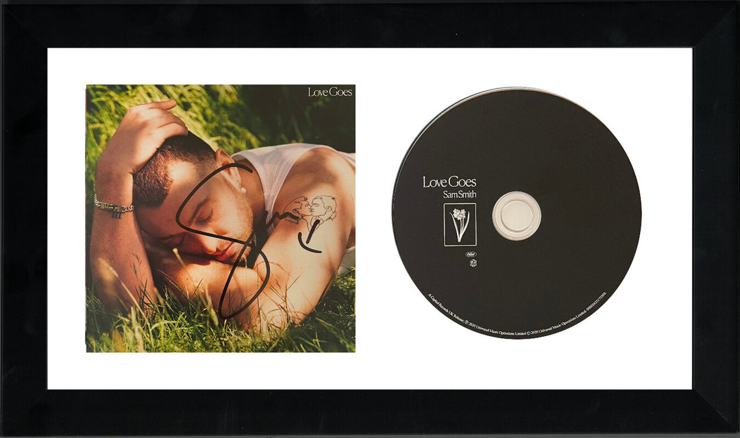 Sam Smith signed 2020 "Love Goes" Album Cover Booklet Framed w/ CD & Case
