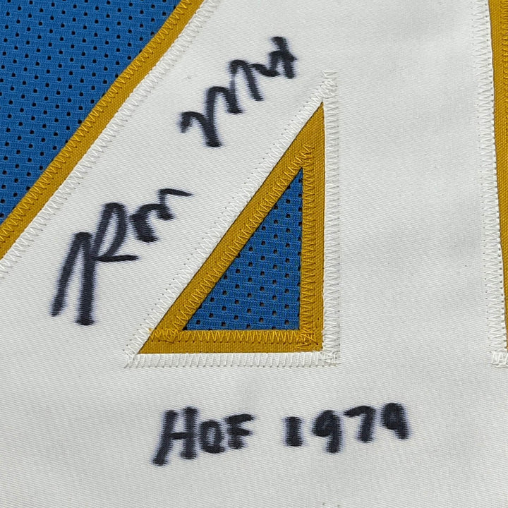 FRAMED Autographed/Signed RON MIX HOF 33x42 San Diego Powder Blue Jersey JSA COA