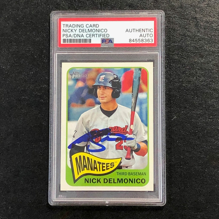 2014 Topps Heritage Minors #37 Nicky Delmonico Signed Card PSA Slabbed Auto Orio
