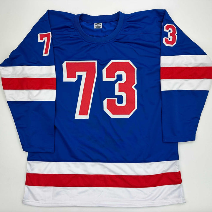 Facsimile Autographed Matt Rempe New York Blue Reprint Jersey Size Men's XL