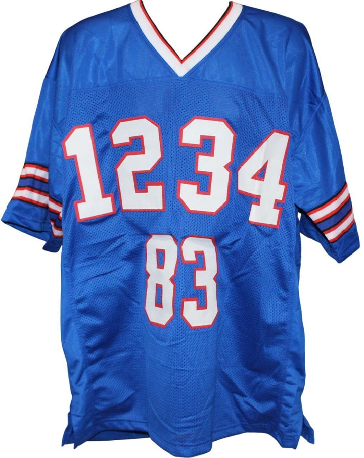 Jim Kelly Thurman Thomas Andre Reed Signed Pro Style XL Blue Jersey BAS W 53721