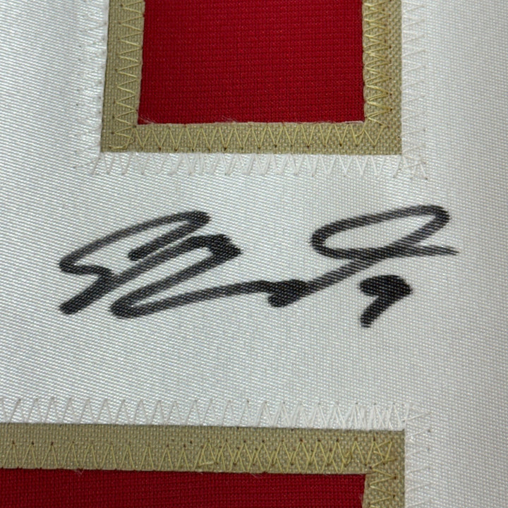 Framed Autographed/Signed Sam Bennett 35x39 Florida Red Jersey JSA COA