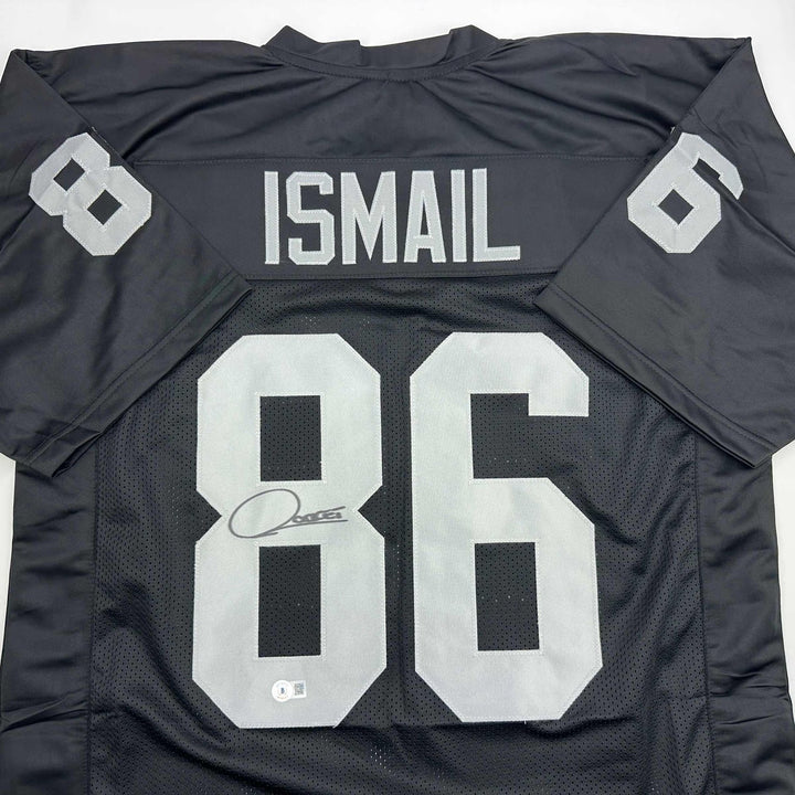 Autographed/Signed Raghib Ismail Rocket Oakland Black Jersey Beckett BA
