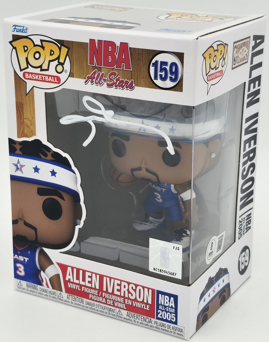 Allen Iverson Autographed Signed Funko Pop Vinyl Figurine #159 76ers Beckett Wit