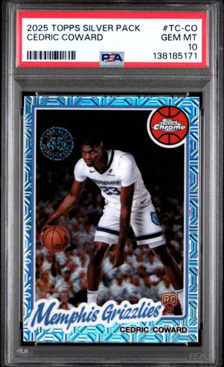 Graded 2025 Topps Silver Pack Cedric Coward #TCCO Rookie RC Card PSA 10 Gem Mint