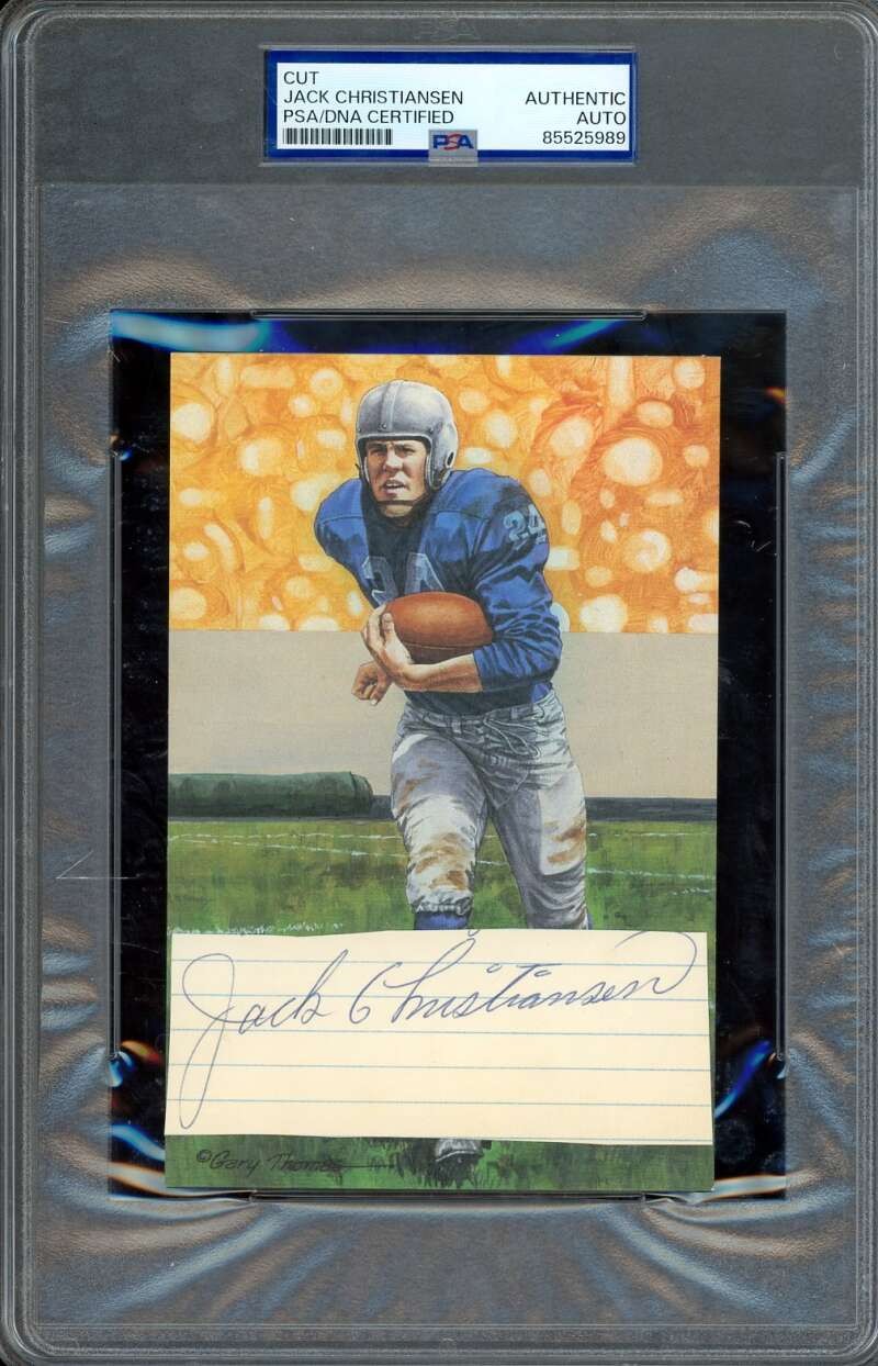 Jack Christiansen PSA DNA Signed Goal Line Art Card Cut GLAC Autographed