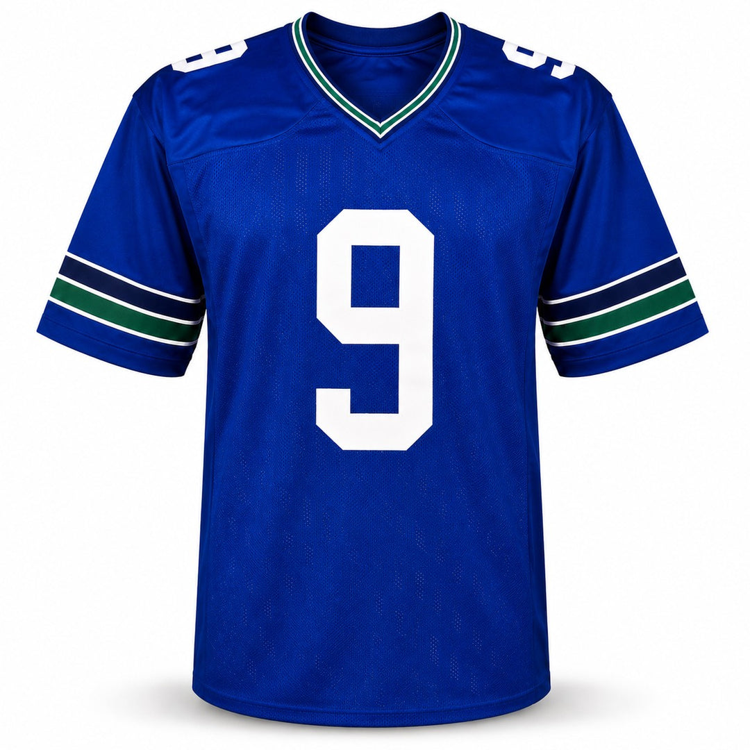 Seahawks Kenneth Walker III Auto Blue Throwback Jersey "SB LX MVP" Beckett Wit