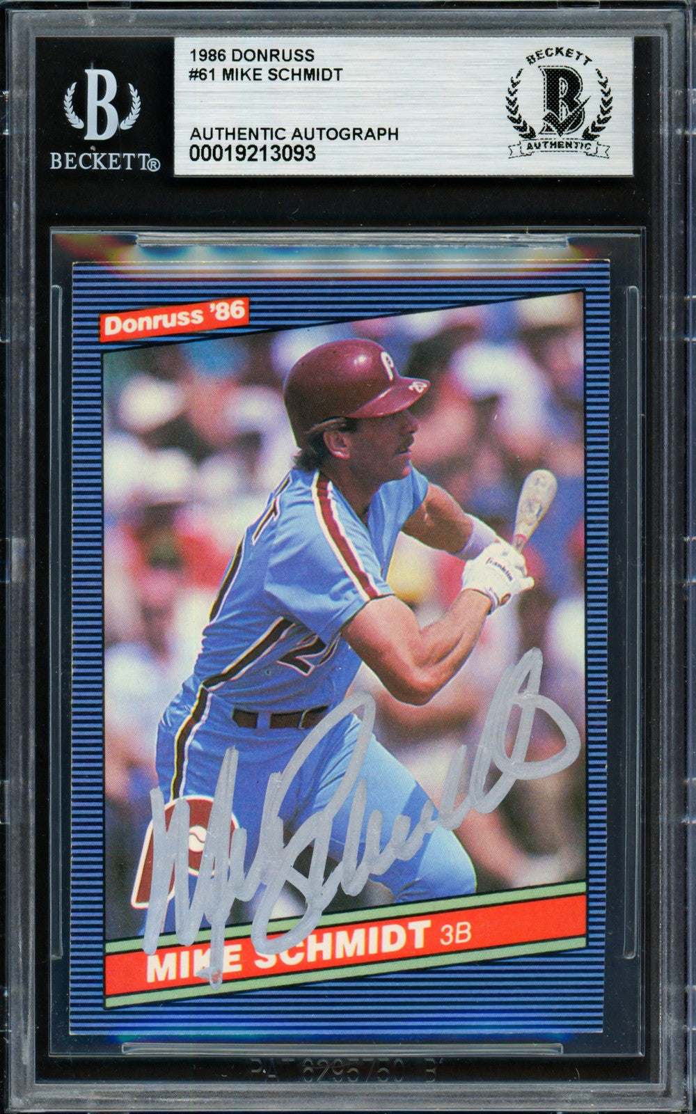 Mike Schmidt Signed 1986 Donruss Card 61 Philadelphia Phillies Beckett