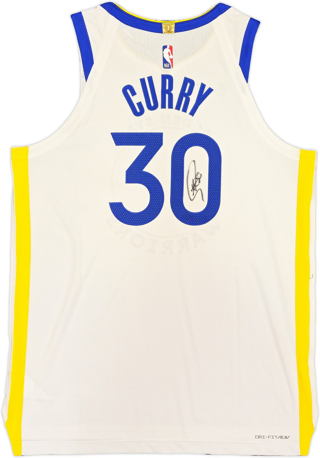 Warriors Stephen Curry Auto White Nike Association Edition Jersey Size 48+2 JSA