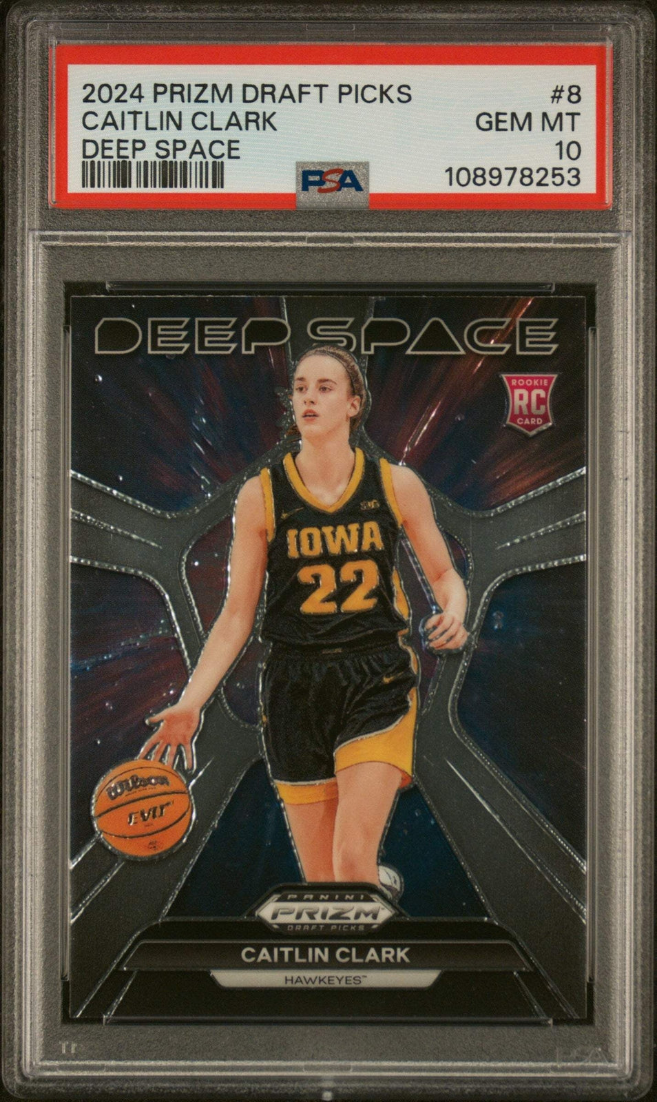Graded 2024 Panini Prizm DP Caitlin Clark #8 Deep Space Basketball Card PSA 10