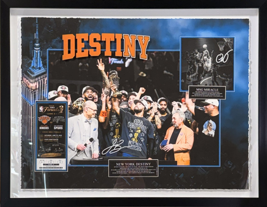 Knicks 2026 Team Photo framed 3d Shadowbox 22x28 Champions Jalen Brunson Kat OG
