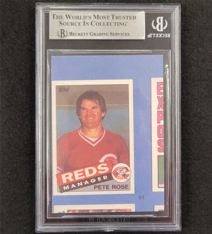 Pete Rose signed 1985 Cincinnati Reds Baseball Trading Card auto BAS autograph