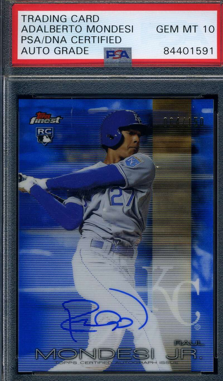 Adalberto Mondesi PSA DNA Gem Mint 10 Signed 2016 Topps Finest Rookie
