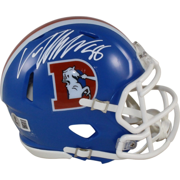 Von Miller Autographed Denver Broncos TB Mini Helmet Beckett Witness 54708