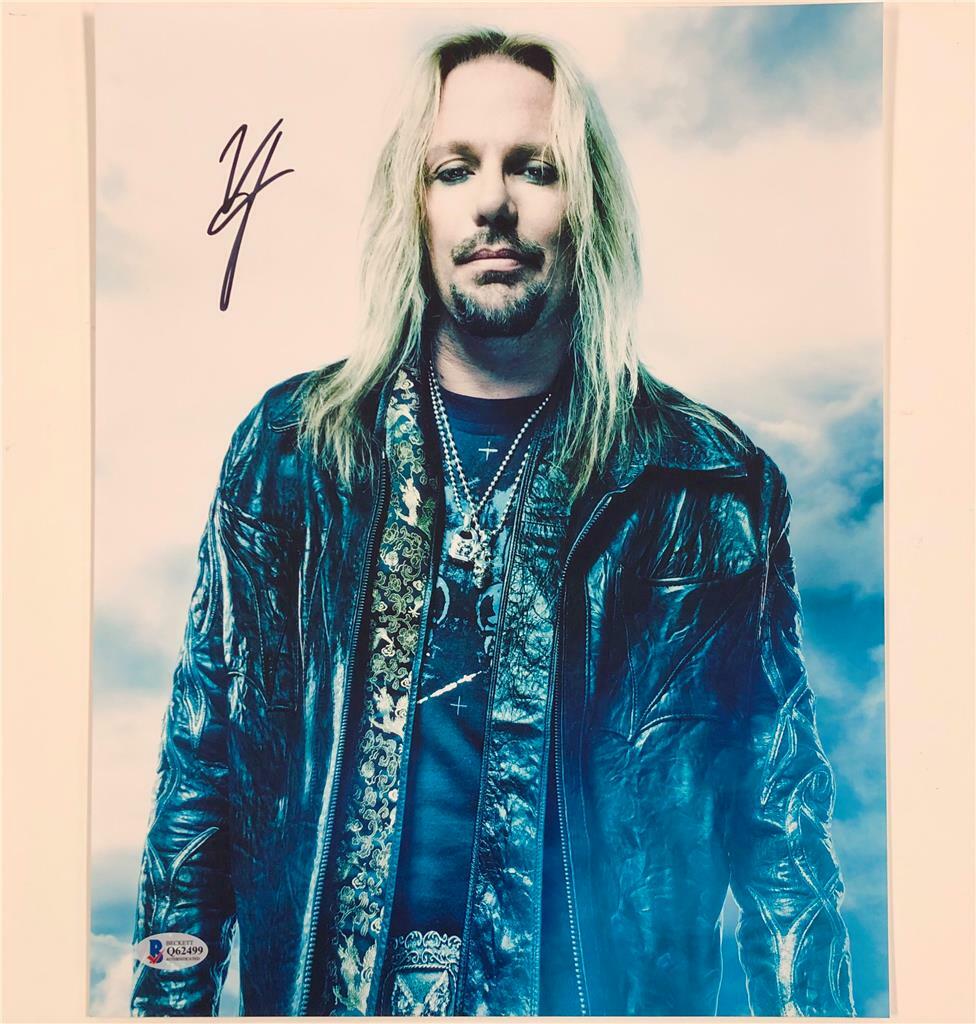 Motley Crue lead singer Vince Neil signed 11x14 photo A ~ Beckett BAS COA