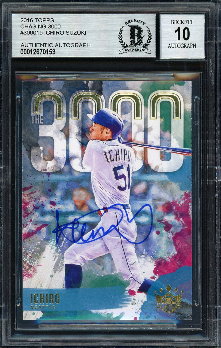 Ichiro Suzuki Auto 2020 Panini Diamond Kings 3000 Card 3000-15 Sig 10 BAS