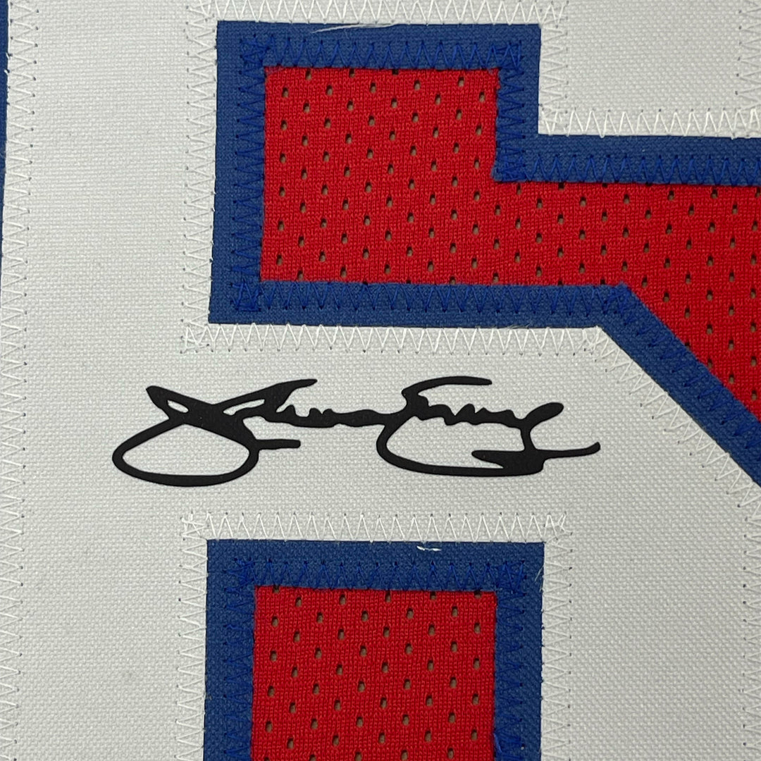 Framed Facsimile Autographed Julius Dr. J Erving 33x42 Red Reprint Auto Jersey