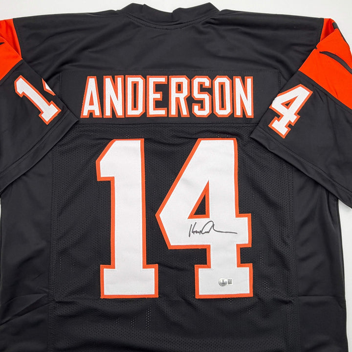 Autographed/Signed KEN ANDERSON Cincinnati Black Football Jersey JSA COA Auto