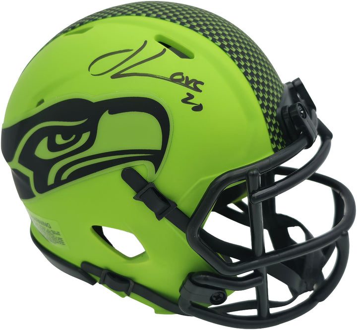 Julian Love Signed Seattle Seahawks Rave Green Speed Mini Helmet MCS Holo