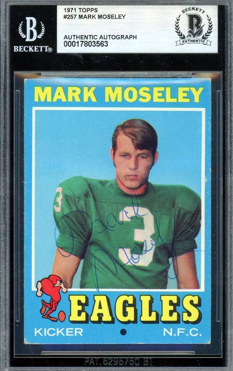 Mark Moseley Beckett BAS Vintage Signed 1971 Topps Rookie Autographed