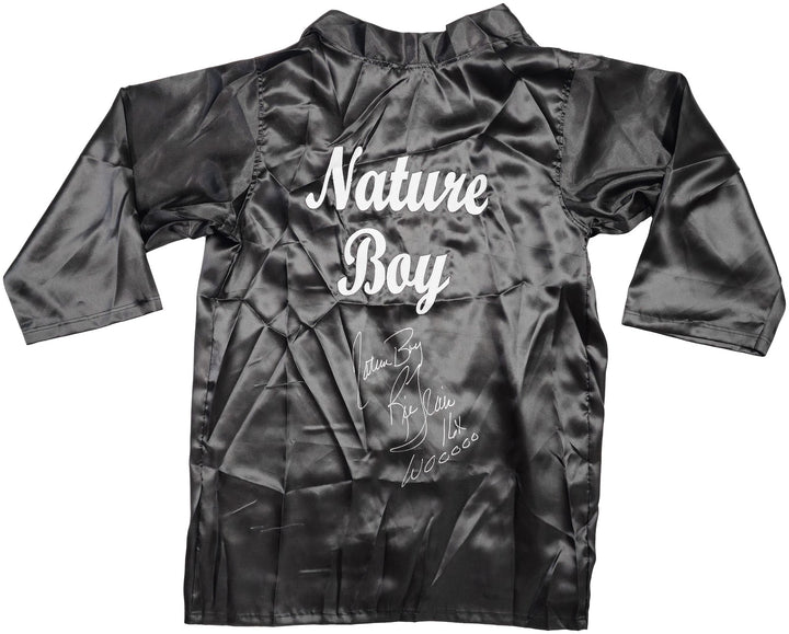 Ric Flair Signed Black Wrestling Robe "Nature Boy, 16x & Wooooo" PSA/DNA