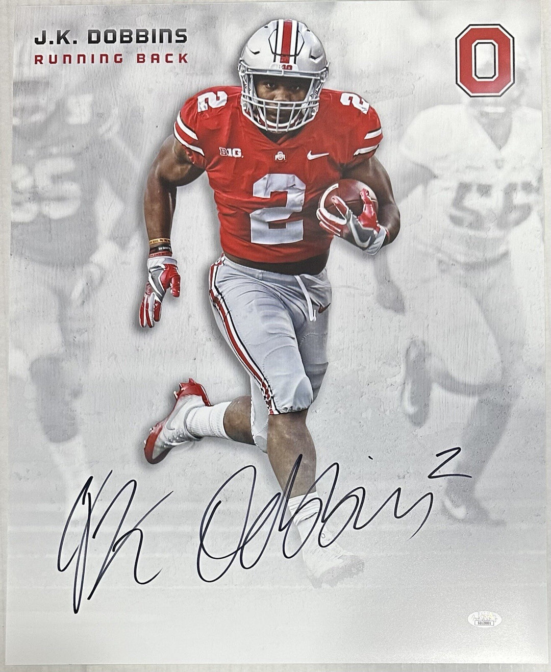 JK Dobbins Signed 16x20 Photo Ohio State Ravens Mint Large Autograph JSA COA
