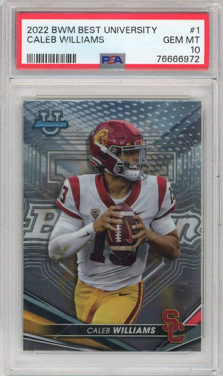 Graded 2022 Bowmans Best University Caleb Williams #1 RC Football Card PSA 10